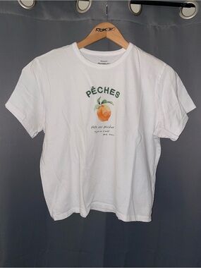 Abercrombie & Fitch peach t shirt peches French women’s L large skimming tee